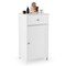 White Freestanding Bathroom Cabinet with Drawer and Adjustable Shelf